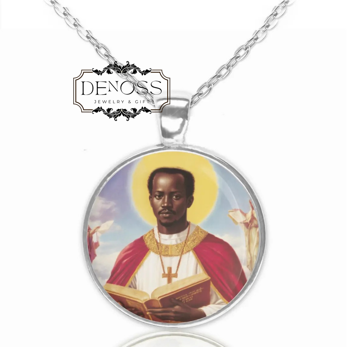 Saint Charles Lwanga Catholic Necklace,Christian Religious Pendant