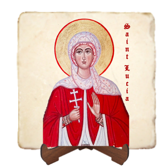 St.Lucia Icon,Women Saint,Marble Icon,Handmade,Prayer gift,Christian Icon