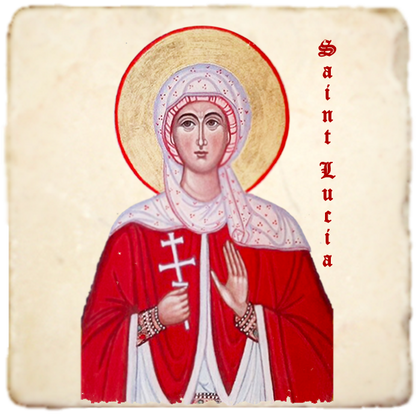 St.Lucia Icon,Women Saint,Marble Icon,Handmade,Prayer gift,Christian Icon