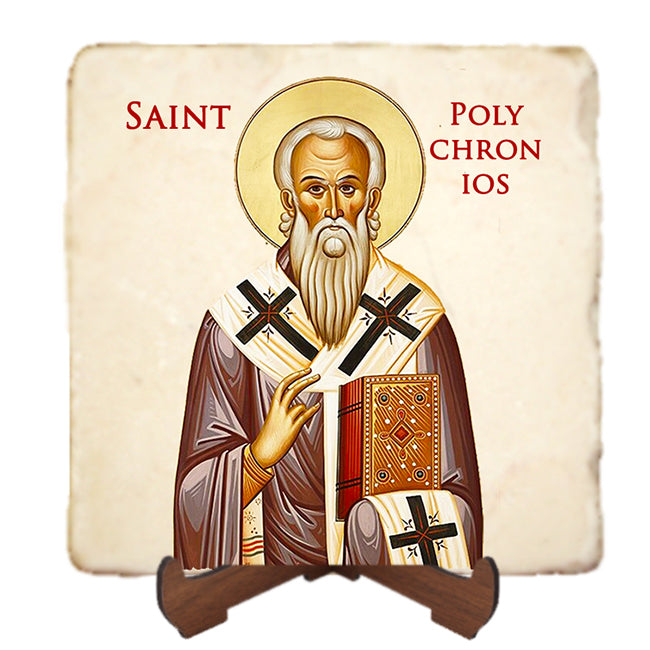 St.Polychronios Icon,Men Saints,Marble Icon,Handmade,Prayer gift,Christian Icon