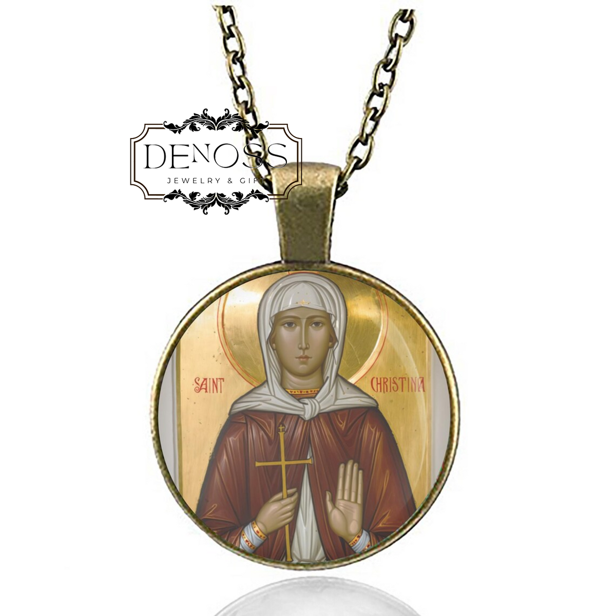 Saint Christina the Astonishing,Religious Christian Pendant Necklace,Patron of Mental Illness