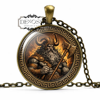 PALLAS Necklace,Titan God of Battle,Titan God of Warcraft,Combat,Aspects of Battle,Greek Mythology,Glass Pendant