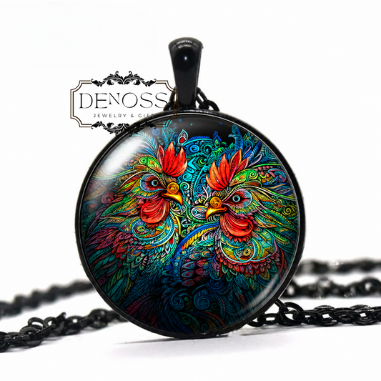 Colorful Chickens,Barnyard Jewelry Gift