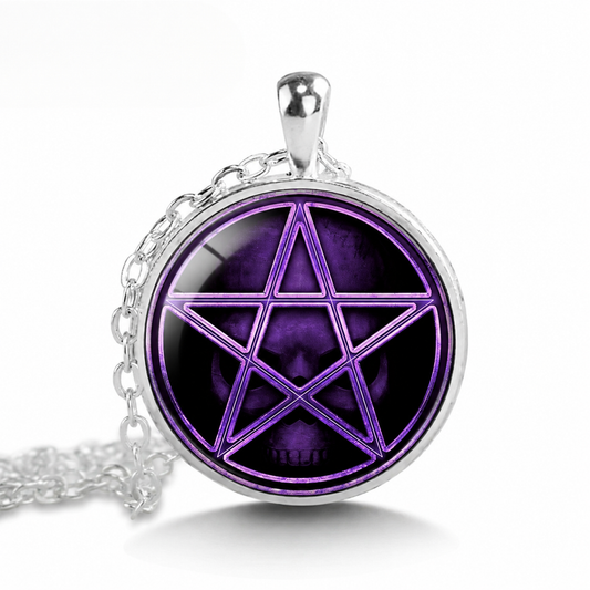 Purple Pentagram Necklace