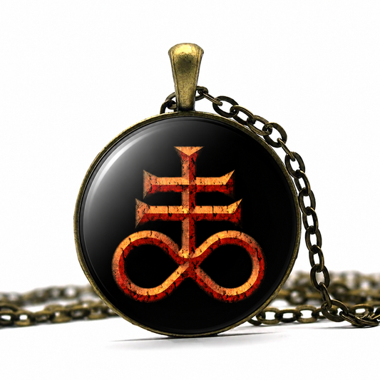 Leviathan Cross Pendant Necklace,Occult Pentagram