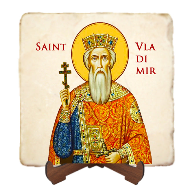 St.Vladimir of Kiev Icon,Men Saints,Marble Icon,Handmade,Prayer gift,Christian Icon