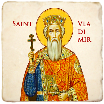 St.Vladimir of Kiev Icon,Men Saints,Marble Icon,Handmade,Prayer gift,Christian Icon