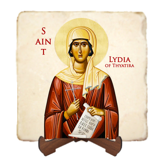 St.Lydia Purpuraria Icon,Women Saint,Marble Icon,Handmade,Prayer gift,Christian Icon