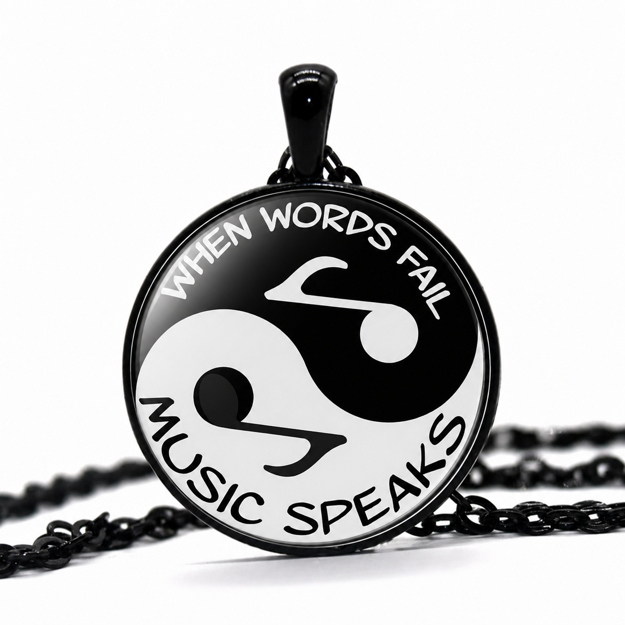 Music Speaks,Yin Yang Pendant Necklace