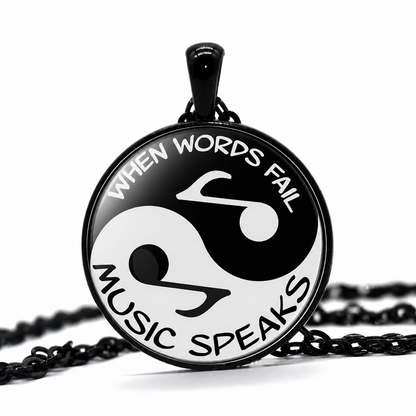 Music Speaks,Yin Yang Pendant Necklace