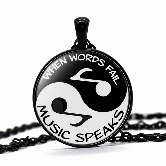 Music Speaks,Yin Yang Pendant Necklace