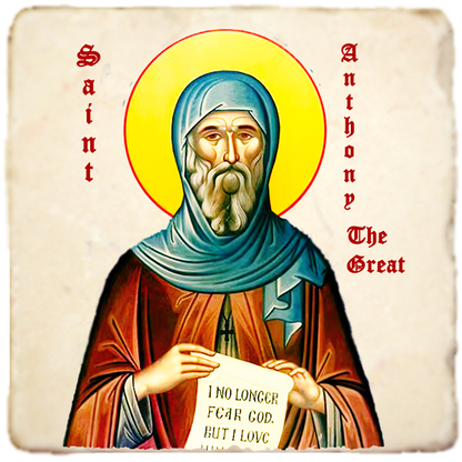 St.Anthony the Great Icon,Men Saints,Marble Icon,Handmade,Prayer gift,Christian Icon
