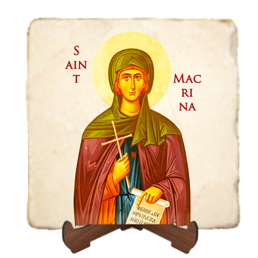 St.Macrina the Younger Icon,Women Saint,Marble Icon,Handmade,Prayer gift,Christian Icon