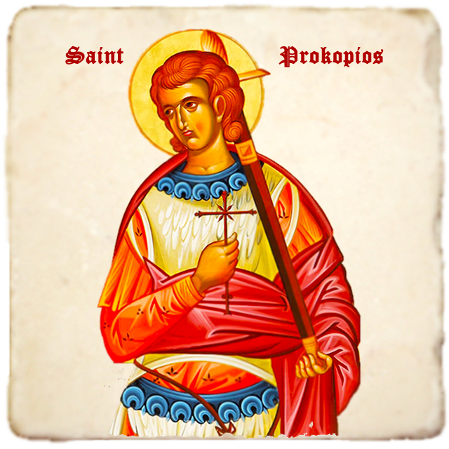St.Prokopios Icon,Men Saints,Marble Icon,Handmade,Prayer gift,Christian Icon