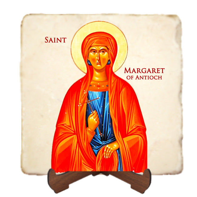 St.Saint Margaret the Virgin Icon,Women Saint,Marble Icon,Handmade,Prayer gift,Christian Icon