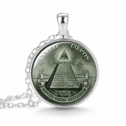 Eye of Providence Pendant Necklace,All Seeing Eye Pyramid Necklace,Illuminati Symbol Jewelry