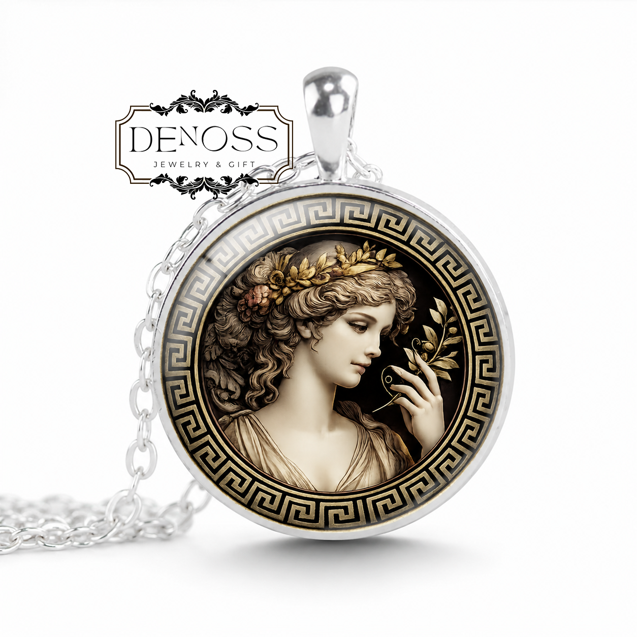PEITHO Necklace,Goddess of Persuasion,Goddess of Eloquence,Goddess of Seductive Charm,Greek Mythology,Glass Pendant