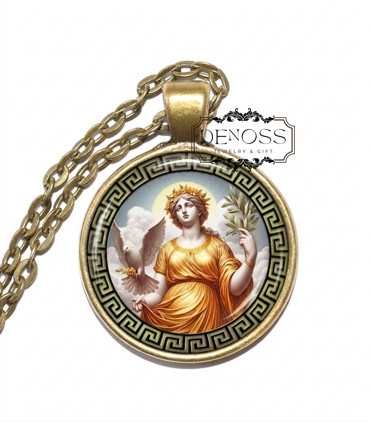 PAX Necklace,Goddess of Peace, Harmony,Tranquility,Prosperity,Roman,Mythology,Peacekeeper,Golden Age