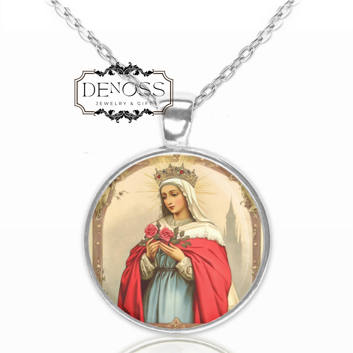 Saint Elizabeth of Hungary Princess Thuringia,Catholic Medal Christian Pendant Necklace