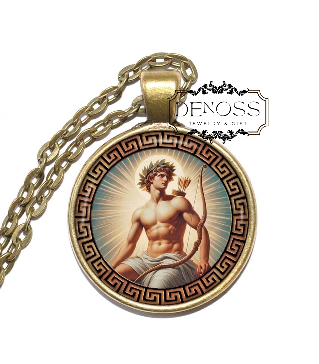 APOLLO Necklace, God of the Sun,God of Archery,God of Healing,God of Prophecy,God of Truth,Greek, Mythology,Glass pendant