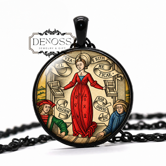Arithmetica necklace,graduation gift,math teacher gift,Pythagoras pendant math student gift