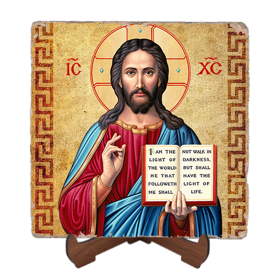 Christ the Lifegiver Marble Icon,Handmade,Baptism gift,Christian Icon
