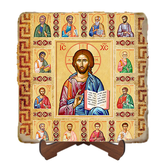 Christ the True Vine Icon,Marble Icon,Handmade,Prayer gift,Christian Icon