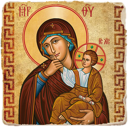 Our Lady of Consolation,Marble Icon,Handmade,Baptism gift,Christian Icon