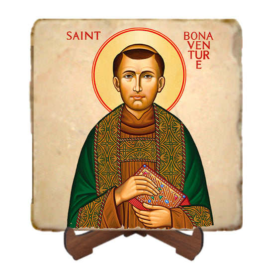 St.Bonaventure Icon,Men Saints,Marble Icon,Handmade,Prayer gift,Christian Icon