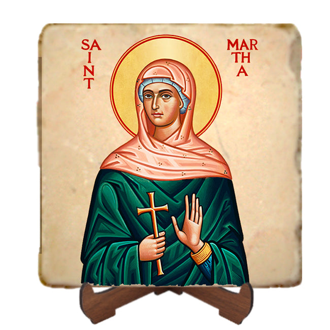 St.Martha Icon,Women Saint,Marble Icon,Handmade,Prayer gift,Christian Icon