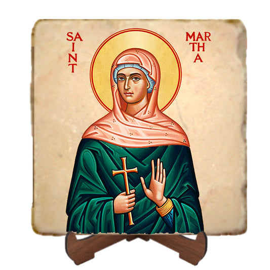 St.Martha Icon,Women Saint,Marble Icon,Handmade,Prayer gift,Christian Icon