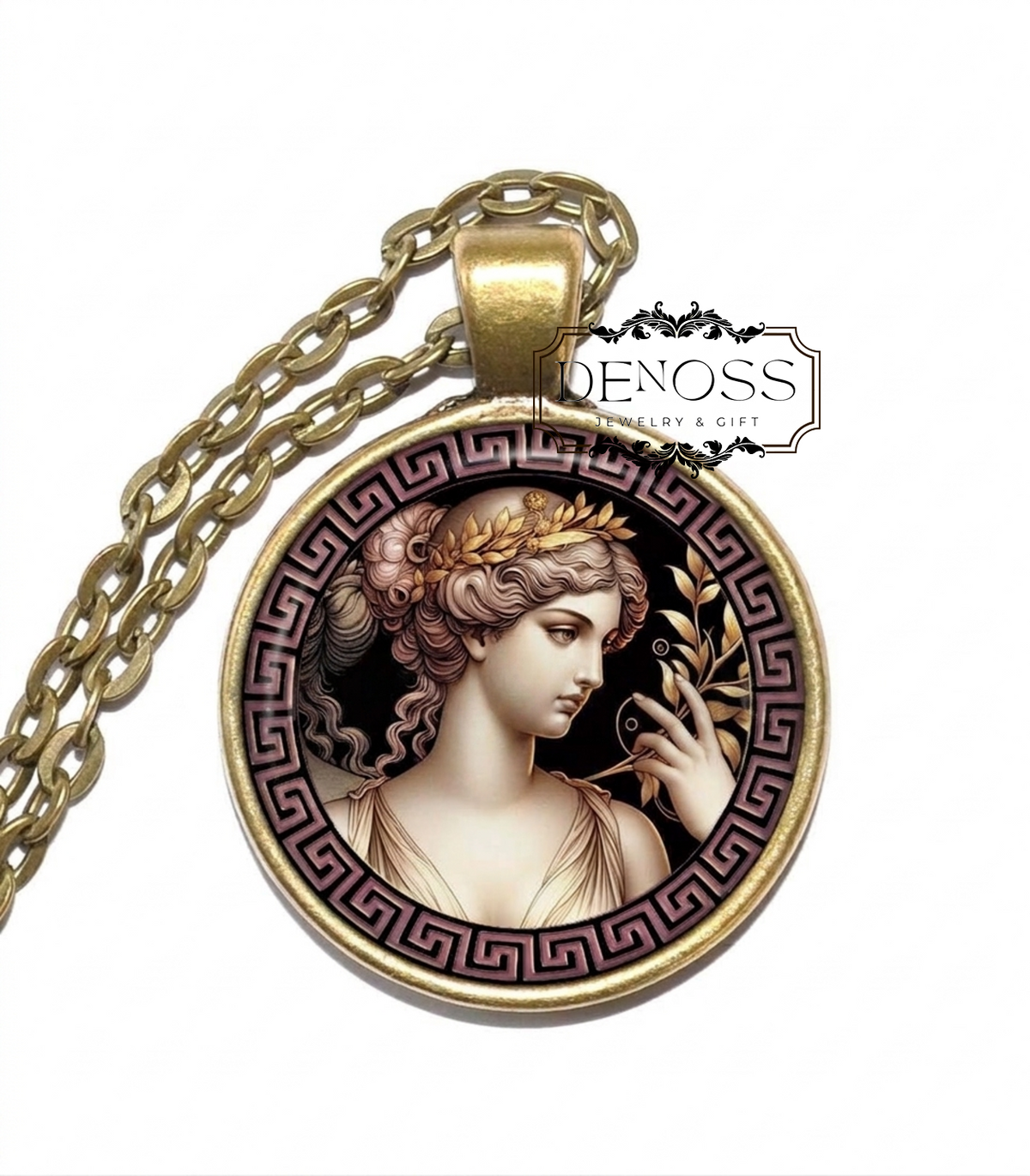 PEITHO Necklace,Goddess of Persuasion,Goddess of Eloquence,Goddess of Seductive Charm,Greek Mythology,Glass Pendant