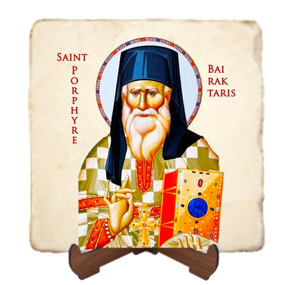 St.Porphyre Bairaktaris Icon,Men Saints,Marble Icon,Handmade,Prayer gift,Christian Icon
