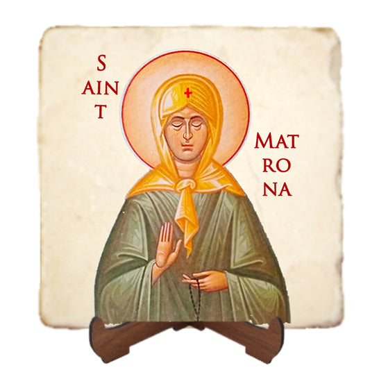 St.Matrona Icon,Women Saint,Marble Icon,Handmade,Prayer gift,Christian Icon
