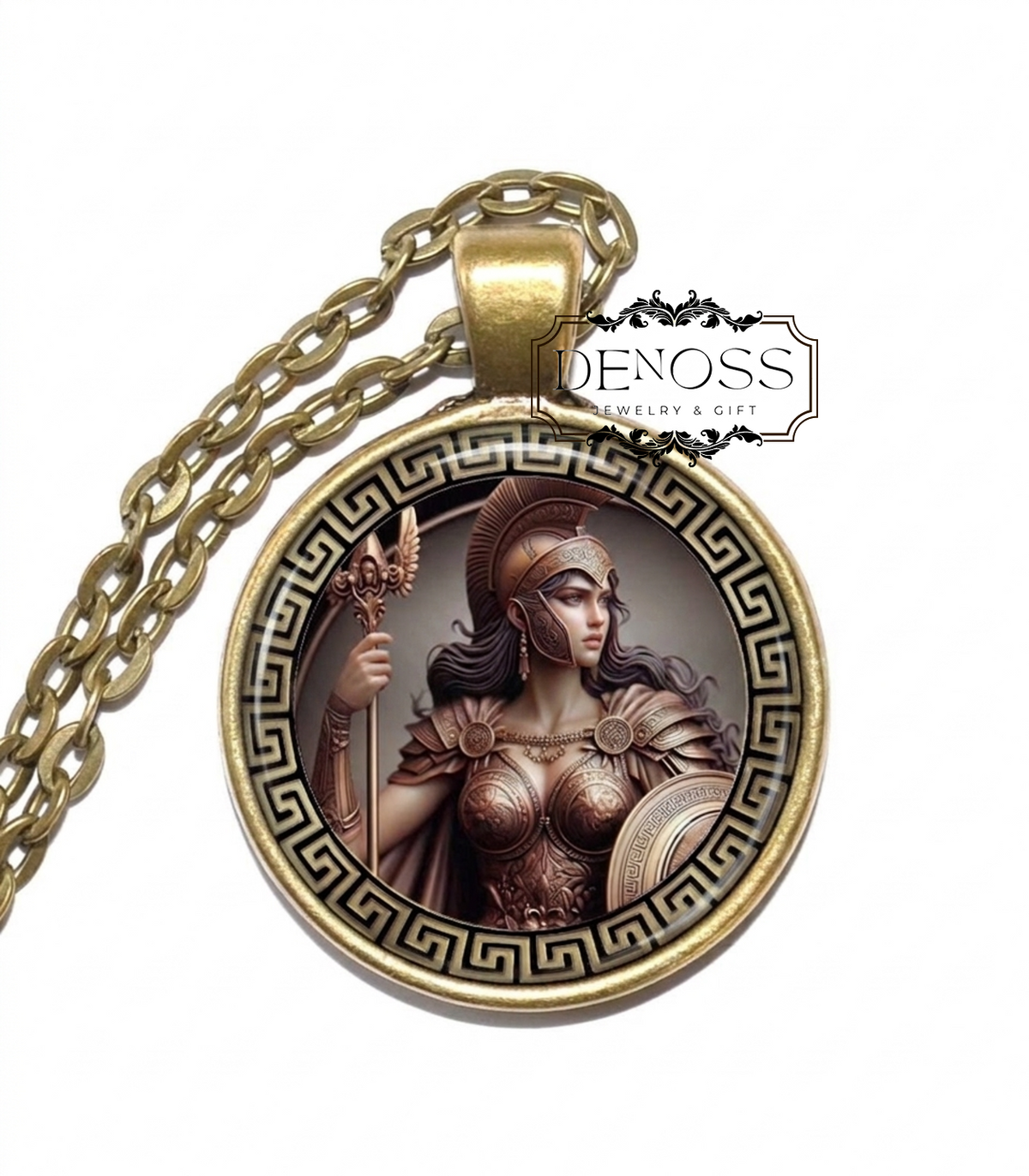 PENTHESILEA Necklace,Amazonian Queen,Daughter of Ares,Bravery,Wisdom,Skill in Weapons,Greek,Mythology,Glass pendant