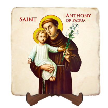 St.Anthony of Padua Icon,Men Saints,Marble Icon,Handmade,Prayer gift,Christian Icon