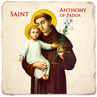 St.Anthony of Padua Icon,Men Saints,Marble Icon,Handmade,Prayer gift,Christian Icon