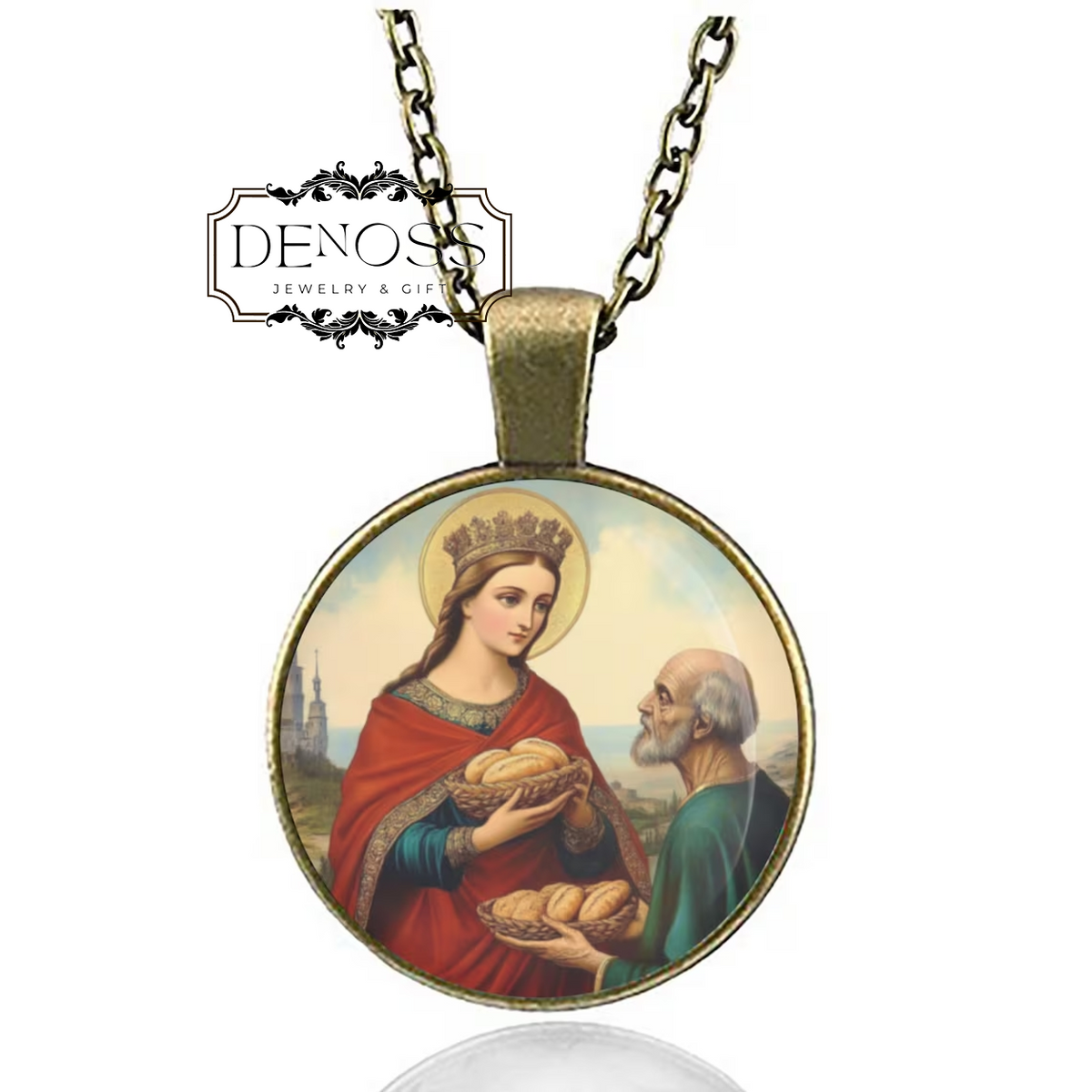 Saint Elizabeth of Hungary Necklace,Religious-Pendant
