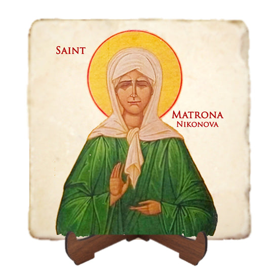 St.Matrona Nikonova Icon,Women Saint,Marble Icon,Handmade,Prayer gift,Christian Icon