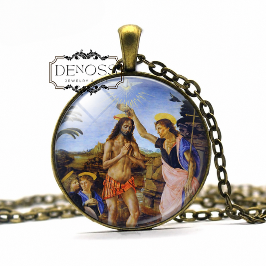 Da Vinci Art Pendant Necklace,The Baptism of Christ