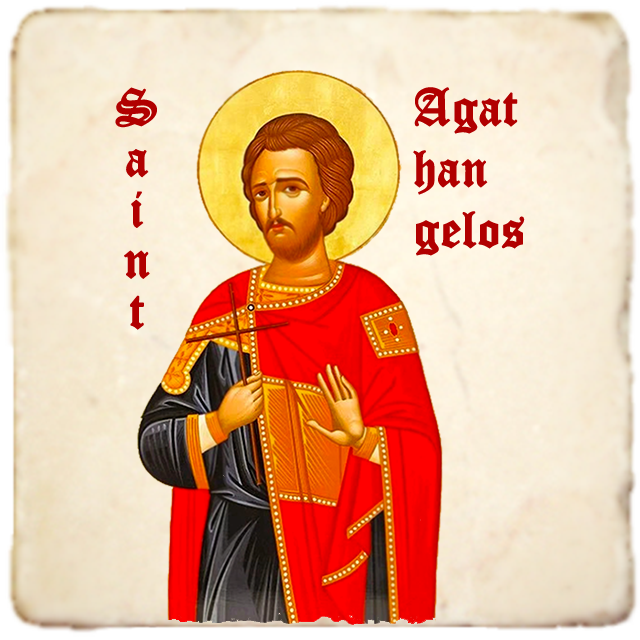 St.Agathangelos Icon,Men Saints,Marble Icon,Handmade,Prayer gift,Christian Icon