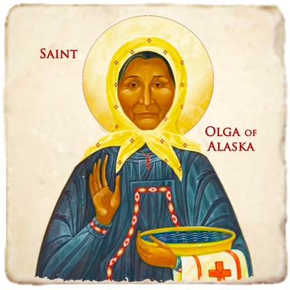 St.Olga of Alaska Icon,Women Saint,Marble Icon,Handmade,Prayer gift,Christian Icon