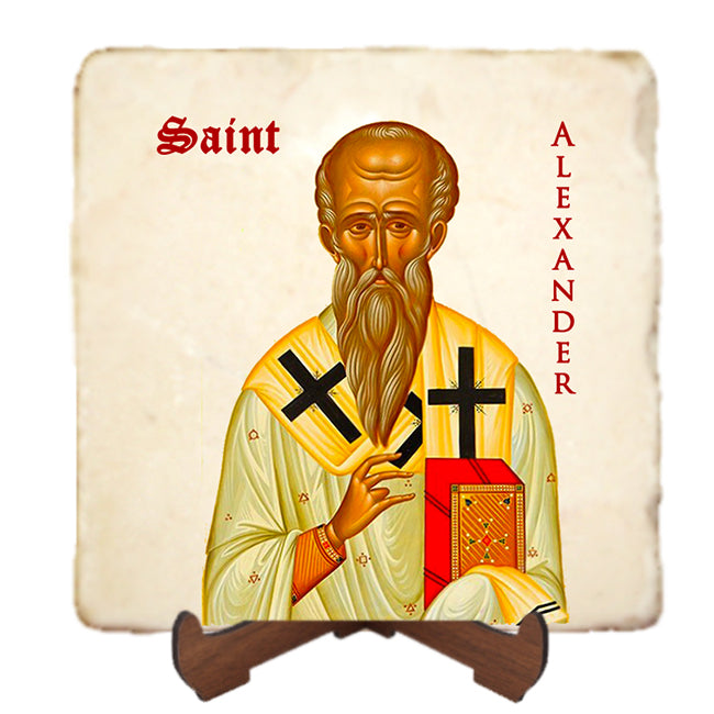 St.Alexander Icon,Men Saints,Marble Icon,Handmade,Prayer gift,Christian Icon