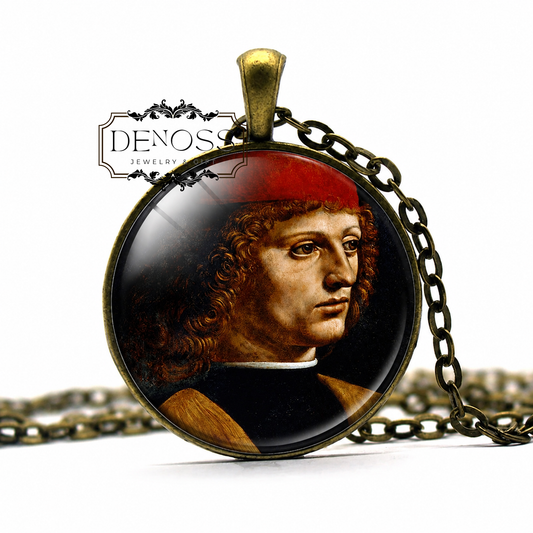 Da Vinci's Portrait of a Musician Necklace,Famous Art Gift