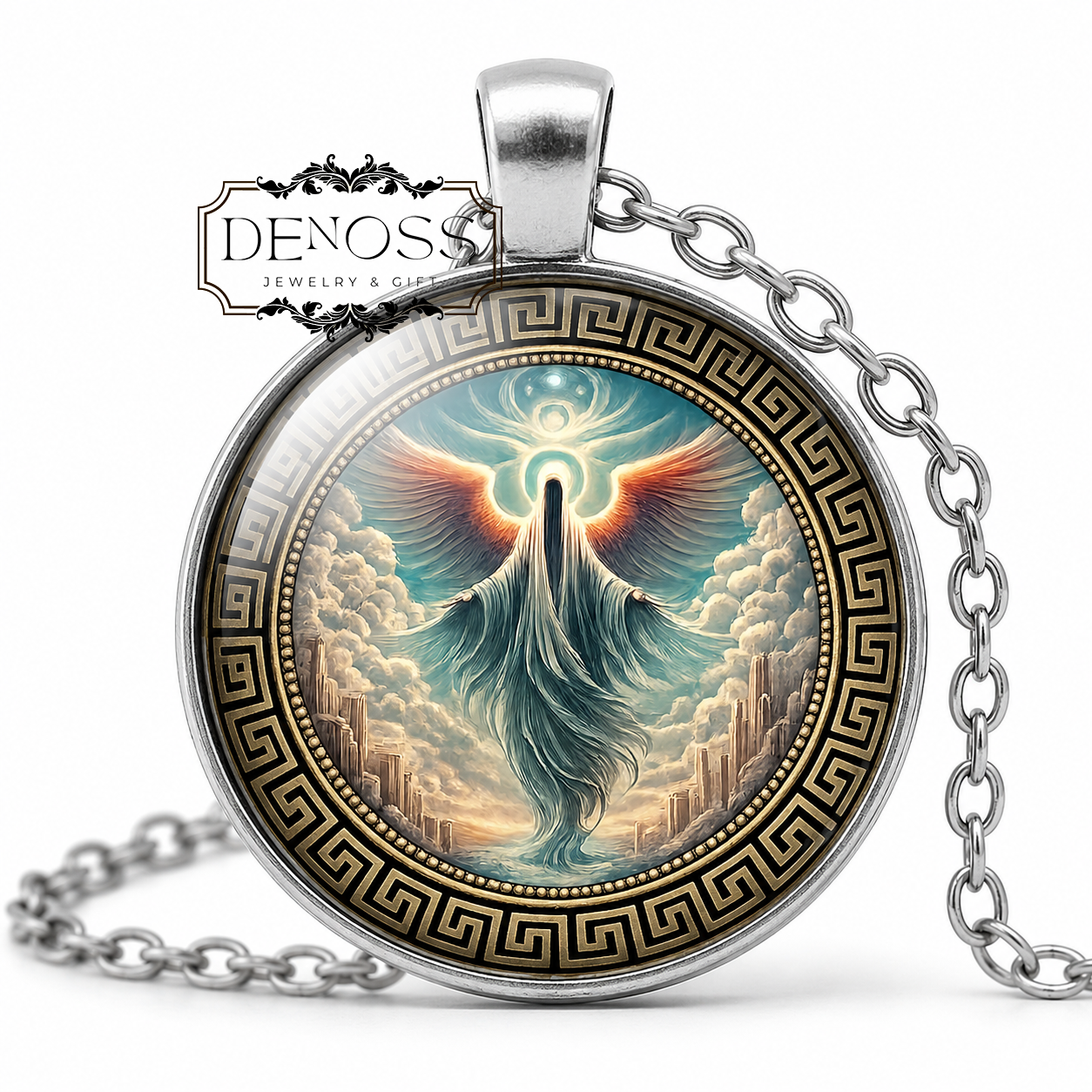 PHANTASOS Necklace,Personification of Illusion,God of Dreams,Son of Hypnos,Oneiroi,Greek Mythology,Glass pendant