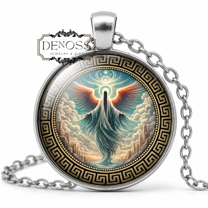 PHANTASOS Necklace,Personification of Illusion,God of Dreams,Son of Hypnos,Oneiroi,Greek Mythology,Glass pendant