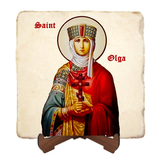 St.Olga Icon,Princess Olga,Women Saint,Marble Icon,Handmade,Prayer gift,Christian Icon