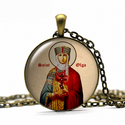 Saint Olga Orthodox Holy Princess Olga Necklace