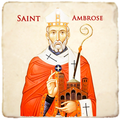 St.Ambrose Icon,Men Saints,Marble Icon,Handmade,Prayer gift,Christian Icon