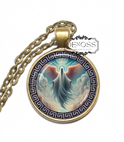PHANTASOS Necklace,Personification of Illusion,God of Dreams,Son of Hypnos,Oneiroi,Greek,Mythology,Glass pendant